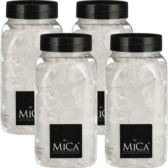 Mica Decorations decoratie stenen - 4x - groot - 650 ml - 25-30 mm - transparant