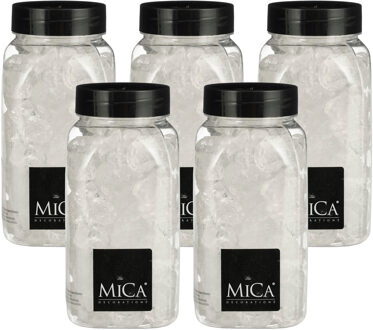 Mica Decorations decoratie stenen - 5x - groot - 650 ml - 25-30 mm - transparant