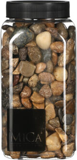 Mica Decorations decoratie stenen - 650ml - donkerbruin mix - hobby steentjes Multi