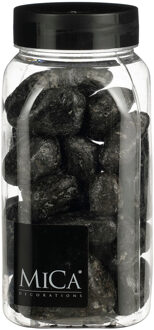 Mica Decorations decoratie stenen - 650ml - groot - antraciet mix - hobby steentjes