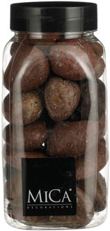 Mica Decorations decoratie stenen - 650ml - groot - bruin mix - hobby steentjes Donkerbruin