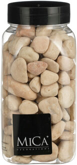 Mica Decorations decoratie stenen - 650ml - groot - licht beige mix - hobby steentjes