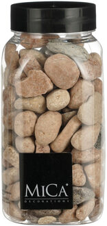 Mica Decorations decoratie stenen - 650ml - groot - roestbruin mix - hobby steentjes