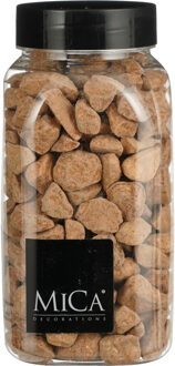 Mica Decorations decoratie stenen - 650ml - terra mix - hobby steentjes Terracotta bruin