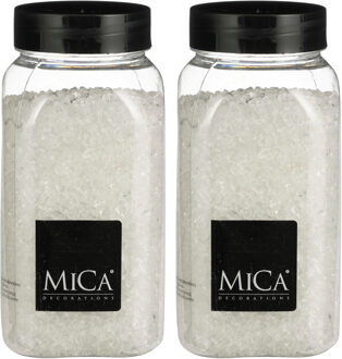 Mica Decorations decoratie stenen / granulaat - 2x - 650 ml - 2-4 mm - transparant