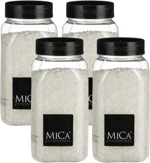 Mica Decorations decoratie stenen / granulaat - 4x - 650 ml - 2-4 mm - transparant