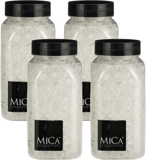 Mica Decorations decoratie stenen / granulaat - 4x - 650 ml - 4-10 mm - transparant