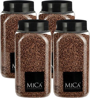 Mica Decorations decoratie stenen/granulaat - 4x - 650ml - koper - hobby steentjes