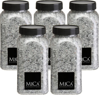 Mica Decorations decoratie stenen / granulaat - 5x - 650 ml - 1-2 mm - spiegel glas