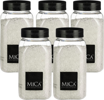 Mica Decorations decoratie stenen / granulaat - 5x - 650 ml - 2-4 mm - transparant