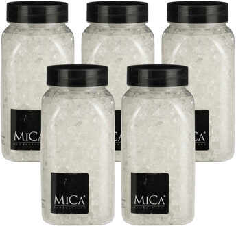 Mica Decorations decoratie stenen / granulaat - 5x - 650 ml - 4-10 mm - transparant