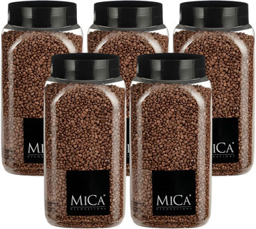 Mica Decorations decoratie stenen/granulaat - 5x - 650ml - koper - hobby steentjes