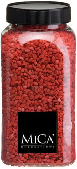 Mica Decorations decoratie stenen/granulaat - 650ml - rood - hobby steentjes