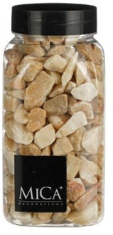 Mica Decorations Decoratie stenen - lichtbruin mix - 650 ml - hobby materialen - plantenpot vulling