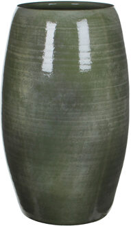 Mica Decorations Decorations Bloemenvaas - glanzend groen - keramiek - voor boeketten/takken/bloemen - H50 x D30 cm