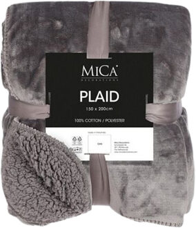 Mica Decorations Fleece deken - antraciet - 200 x 150 cm - polyester - Mardy - fleeceplaid