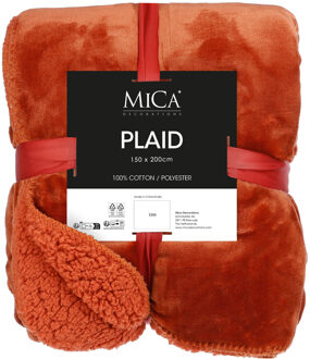 Mica Decorations Fleece deken - terra - 200 x 150 cm - polyester - Mardy - fleeceplaid