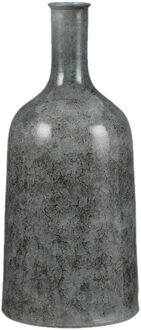 Mica Decorations Fles bloemenvaas van terracotta in het blauw shadow D26 en H50 cm