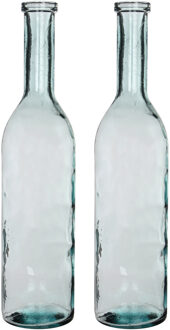 Mica Decorations Flesvaas groot - Set van 2x stuks - Rioja - transparant - eco glas - 18 x 75 cm