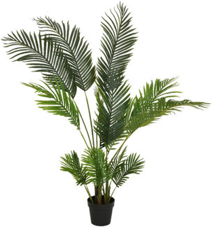 Mica Decorations Groene Areca/goudpalm palmen kunstplanten 150 cm met zwarte pot - Kunstplanten