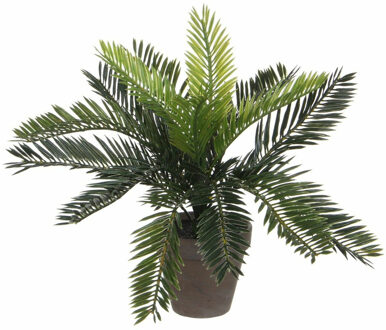 Mica Decorations Groene Cycaspalm kunstplant 33 cm met zwarte pot - Kunstplanten