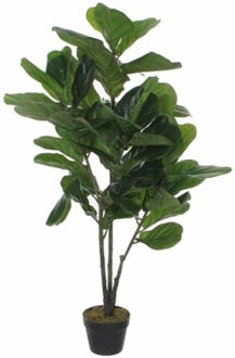 Mica Decorations Groene Ficus lyrata/vioolbladplant kunstplant 120 cm in pot