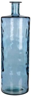 Mica Decorations Guan Glazen Fles - H75 x Ø25 cm - Blauw