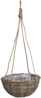 Mica Decorations Hangmand - D30 x H15 cm - gevlochten - hangende plantenbak - aan ketting - hanging basket