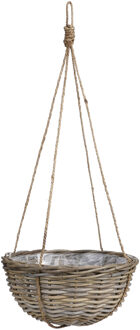 Mica Decorations Hangmand - D40 x H20 cm - gevlochten - hangende plantenbak - aan ketting - hanging basket