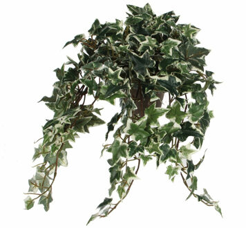 Mica Decorations Hedera klimop kunstplant groen in grijze sierpot L45 x B25 x H25 cm