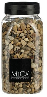 Mica Decorations hobby mini steentjes - grind - bruin mix - 650 ml - Decoratie materialen