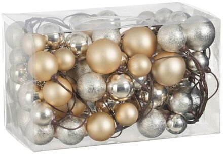 Mica Decorations Kerstballen - Guirlande - Creme
