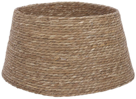 Mica Decorations Kerstboomrok - rotan look - bruin - D50 x H26 cm - kerstboommand