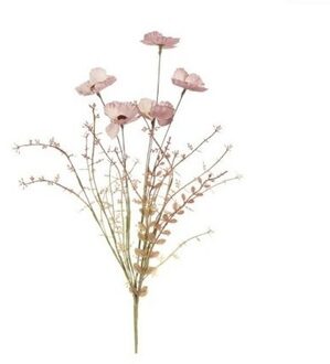 Mica Decorations Klaproos/papavers kunsttak roze 53 cm