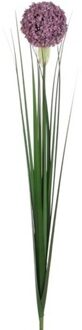 Mica Decorations Kunstbloem - allium bol bloem sierui - lila paars - 80 cm