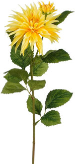 Mica Decorations Kunstbloem Dahlia Artistic - H74 cm - geel