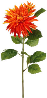 Mica Decorations Kunstbloem Dahlia Artistic - H74 cm - oranje