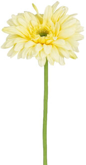 Mica Decorations Kunstbloem Gerbera Floral - H60 cm - geel - kunststof - stelen kunstbloemen - boeket - bloemetjes