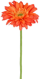 Mica Decorations Kunstbloem Gerbera Floral - H60 cm - oranje