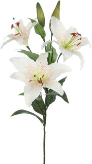 Mica Decorations Kunstbloem Lily Stargazer Valley - H75 cm - wit - kunststof - stelen - boeket - bloemetjes