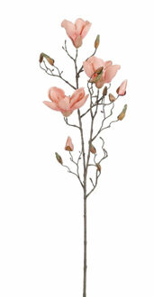 Mica Decorations Kunstbloem Magnolia tak - 88 cm - perzik roze - Kunst zijdebloemen Zalmroze