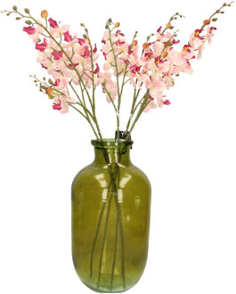 Mica Decorations Kunstbloem Orchidee tak - 5x - lichtroze - 75 cm - Kunst zijdebloemen - siertakken