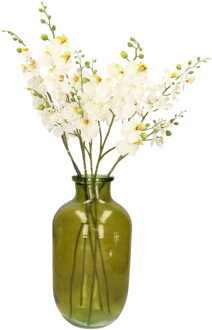 Mica Decorations Kunstbloem Orchidee tak - 5x - wit - 75 cm - Kunst zijdebloemen - siertakken