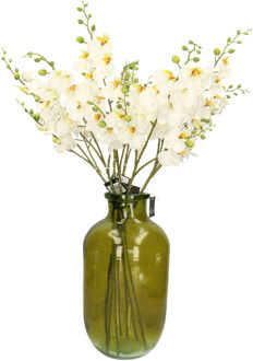 Mica Decorations Kunstbloem Orchidee tak - 8x - wit - 75 cm - Kunst zijdebloemen - siertakken