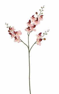 Mica Decorations Kunstbloem Orchidee tak - lichtroze - 75 cm - Kunst zijdebloemen - siertakken