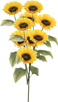 Mica Decorations Kunstbloem Zonnebloem tak - 3x - 92 cm - geel - kunst zijdebloem - decoratie