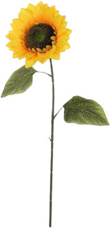 Mica Decorations Kunstbloem Zonnebloem tak - 72 cm - geel - kunst zijdebloem - decoratie