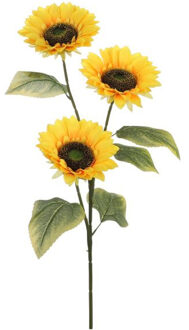 Mica Decorations Kunstbloem Zonnebloem tak - 92 cm - geel - kunst zijdebloem - decoratie