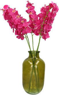 Mica Decorations Kunstbloemen boeket Orchidee - 5 stelen - diep roze - 71 cm - Kunst zijdebloemen