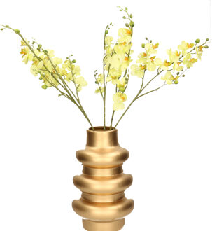 Mica Decorations Kunstbloemen boeket Orchidee - 5 stelen - lichtgeel - 75 cm - Kunst zijdebloemen